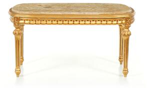 Vyřezávaný konferenční stolek s mramorovou deskou