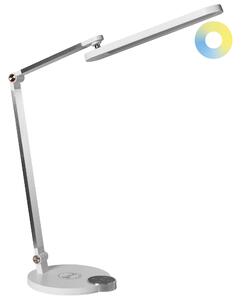 LED stolní lampa CAROY s bezdrátovou nabíječkou Bílá