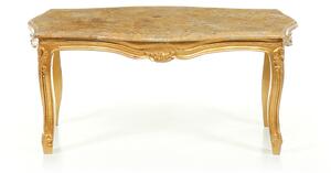 Zlatý konferenční stolek s mramorovou deskou