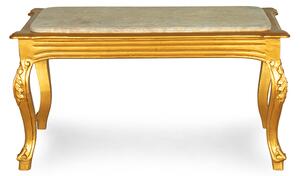 Zlatý kávový stolek s mramorovou deskou