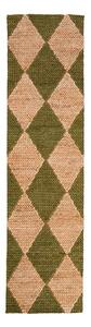 Zelený/v přírodní barvě ručně tkaný běhoun s příměsí juty 80x230 cm Effie Diamond – Flair Rugs