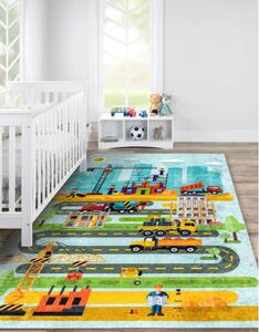 Dětský kusový koberec Junior 52105.801 Construction site 160x220 cm