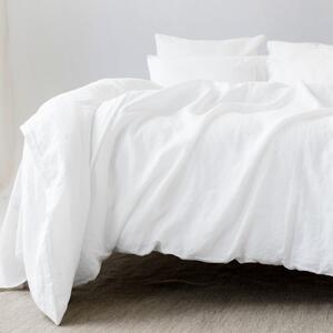 Bílé povlečení na dvoulůžko s příměsí lnu 200x200 cm – Linen Tales 7
