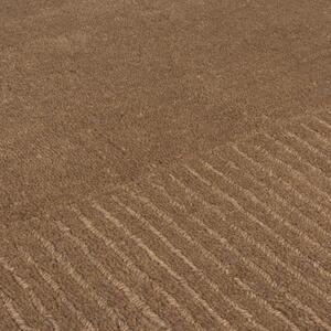 Kusový ručně tkaný koberec Tuscany Textured Wool Border Brown 120x170 cm