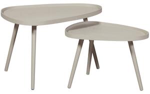 WOOOD Set dvou béžových odkládacích stolků Nissa 55 x 40/71 x 52 cm