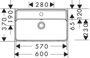Hansgrohe Xanuia Q - Umyvadlo Compact s přepadem 600x370 mm, bílá 60213450