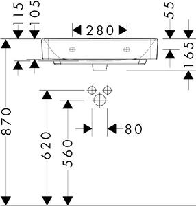 Hansgrohe Xanuia Q - Umyvadlo Compact s přepadem 600x370 mm, bílá 60213450