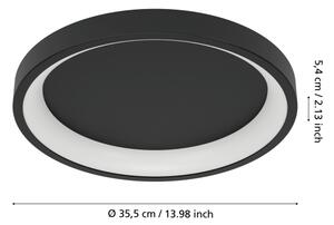 Eglo 901909 - LED RGBW Stm. str. svíti. LORETELLO-Z LED/19,6W/230V pr.35cm černá