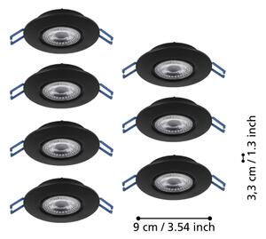 Eglo 300191 - SADA 7xLED Podhledové svítidlo GEDREZ LED/4,9W/230V pr. 9 cm černá