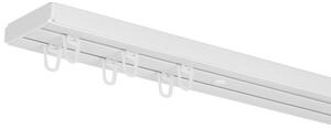 Dekodum Stropní kolejnice z PVC dvouřadá bílá Délka: 120 cm, Typ přichycení: háčky