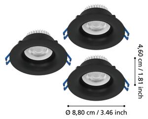 Eglo 902274-SADA 3xLED Kou. pod. sví. SALABATE LED/4,9W/230V pr.8,8cm IP65 černá