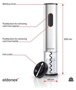 ELDONEX EWO-2200-SL - Elektrický otvírák na víno 4xAA matný chrom