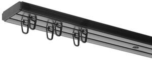 Dekodum Stropní kolejnice z PVC dvouřadá černá Délka: 150 cm, Typ přichycení: háčky