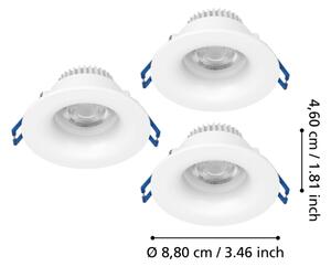 Eglo 902272-SADA 3xLED Kou. pod. svít. SALABATE LED/4,9W/230V pr.8,8cm IP65 bílá