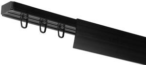 Dekodum Stropní kolejnice z PVC jednořadá černá s krytem Délka: 120 cm, Typ přichycení: háčky