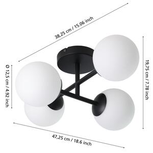 Eglo 902094 - LED Koup. přisazený lustr CASTROVIDO 4xG9/4,2W/230V IP44 černá