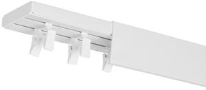Dekodum Stropní kolejnice z PVC dvouřadá bílá s krytem Délka: 120 cm, Typ přichycení: žabky
