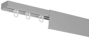 Dekodum Stropní kolejnice z PVC jednořadá šedá s krytem Délka: 130 cm, Typ přichycení: háčky