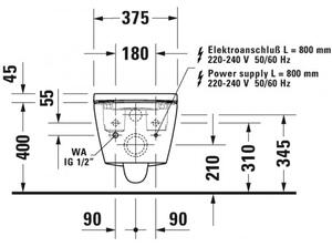 Duravit SensoWash D-Neo Compact - Bidetové sedátko s keramikou 376x573 mm, biela 654000012004300
