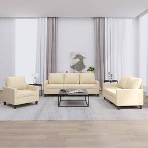 3dílná sedací souprava s poduškami krémová textil 3201430