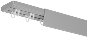 Dekodum Stropní kolejnice z PVC dvouřadá šedá s krytem Délka: 120 cm, Typ přichycení: háčky