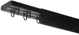 Dekodum Stropní kolejnice z PVC dvouřadá černé s krytem Délka: 360 cm, Typ přichycení: háčky