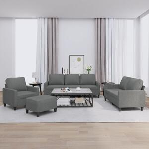 4dílná sedací souprava s poduškami tmavě šedá textil 3201437