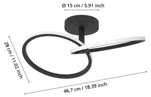 Eglo 902144 - LED Stropní svítidlo CONGIUNTI LED/12W/230V 2700/4000/6500K černá