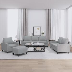 4dílná sedací souprava s poduškami světle šedá textil 3201436