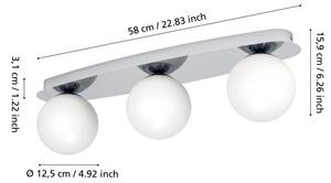 Eglo 902096 - LED Koup. stropní svítidlo CASTROVIDO 3xG9/4,2W/230V IP44 chrom