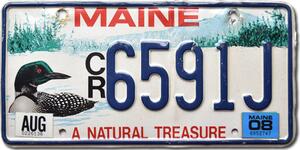 Americká SPZ Maine Natural Treasure CR6591J