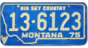 Americká SPZ Montana 1975 Big Sky Country 13-6123