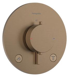 Hansgrohe Ecostat Comfort S - Termostat pod omítku pro 2 spotřebiče, katáčovaný bronz 33715140