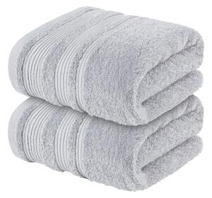 LIVARNO home Froté ručník, 50 x 90 cm, 2 kusy (světle šedá) (100345237001)