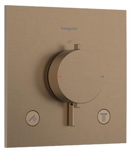 Hansgrohe Ecostat Comfort E - Termostat pod omítku pro 2 spotřebiče, kartáčovaný bronz 33711140
