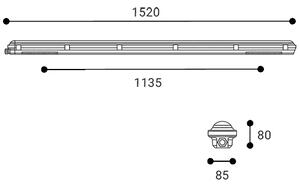 Led2 Venkovní stropní LED svítidlo DUSTER III 150, 52W, CCT 3000-4000K Stmívání a řízení: DALI/PUSH