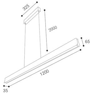 Led2 Závěsné LED linearní svítidlo HELA, 39W, d. 120 cm, 3000K stmívatelné Barva: Bílá, Stmívání a řízení: TRIAC
