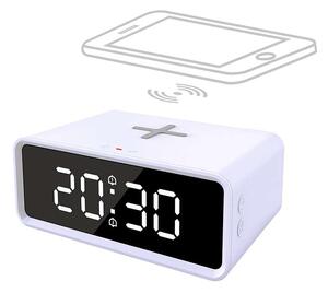 Hodiny s qi bezdrátovým nabíjením CA07, bílá