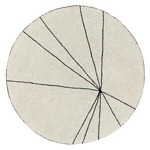 Krémový pratelný ručně tkaný bavlněný kulatý koberec ø 160 cm Trace Beige – Lorena Canals