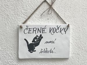 Kočičí cedulka - Černé kočky Keramika Andreas