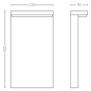 Bustan UltraEfficient venkovní sloupkové LED svítidlo 3,8Wlm 2700K 40cm IP44, antracitové