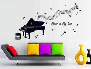 Živá Zeď Samolepka Klavír