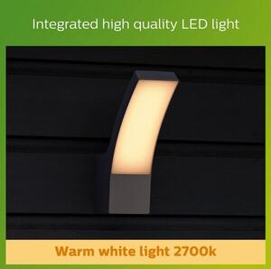 Splay venkovní nástěnné LED svítidlo 1x12W 1100lm 2700K IP44, antracitové