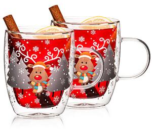 Termo sklenice Mug Reindeer Hot&Cool 270ml, 2 ks