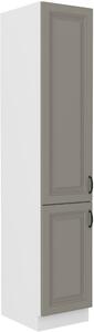 Vysoká potravinová skříňka Stilo 40 DK-210 2F Barva korpusu: Bílá, Barva dvířek: Dust Grey
