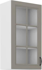 STL 40 cm skříňka horní jednodveřová se sklem STILO II (výška 90 cm) Barevné provedení STILO: Bílá / Bílá