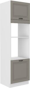 Vysoká skříňka pro vestavnou a mikrovlnou troubu Stilo 60 DPM-210 2F Barva korpusu: Dub artisan, Barva dvířek: Bílá