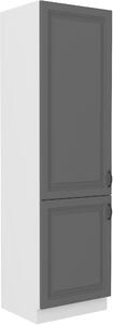 Vysoká potravinová skříňka Stilo 60 DK-210 2F Barva korpusu: Bílá, Barva dvířek: Dust Grey