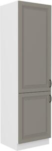 Vysoká potravinová skříňka Stilo 60 DK-210 2F Barva korpusu: Bílá, Barva dvířek: Clay Grey