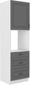 Vysoká skříňka pro vestavnou troubu Stilo 60 DPS-210 3S 1F Barva korpusu: Bílá, Barva dvířek: Dust Grey
